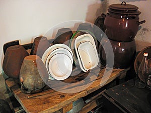Cupboard with pots photo