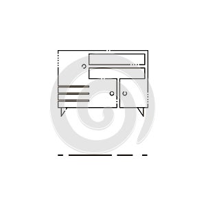 Cupboard thin line icon. Mbe minimalism style