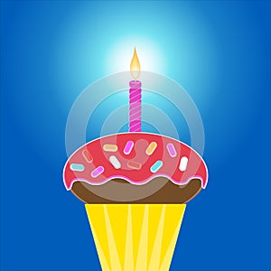 Cupcake with 1 candle
