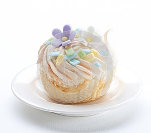 Cupcake bakery with icing on top isolated