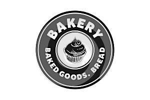 cupcake bakery rounded label vintage logo designs.