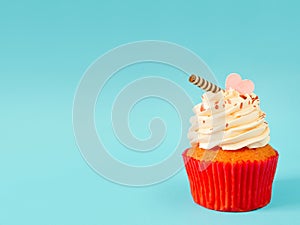 Cupcake with buttercream frosting
