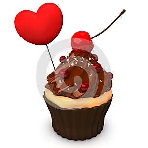 Cupcake Choco Heart