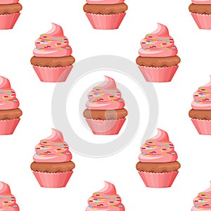 Cupcake with Chocolate Biscuit and Swirl Topping
