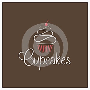 Cupcake cream chocolate design background