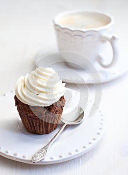 Cupcake with creamcheese icing photo