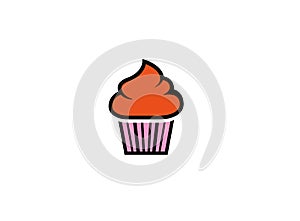 Cupcake creamy bun for logo photo