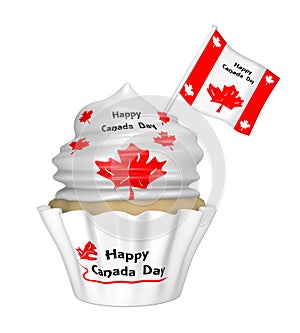 Cupcake with design for Happy Canada Day