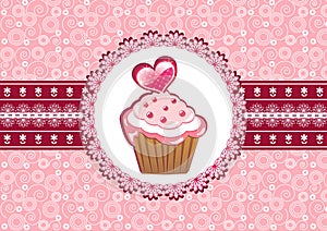 Cupcake on the doily. photo