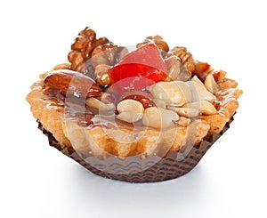 Cupcake with fruits and nuts