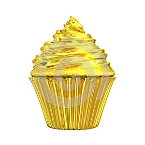 Cupcake golden shiny gold cake