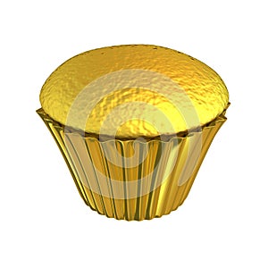 Cupcake golden shiny gold cup cake