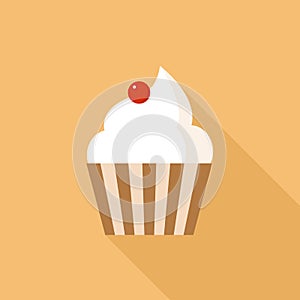 Cupcake icon, modern flat design style, vector illustration
