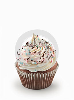 Cupcake isolate on white background.