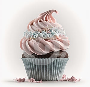 Cupcake isolate on white background.