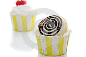 Cupcake isolated in white background