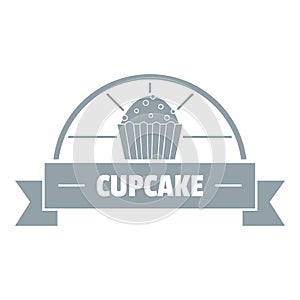 Cupcake logo, simple gray style