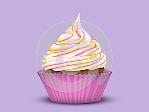 Cupcake with multi-color cream