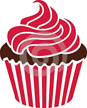 Cupcake with red cream
