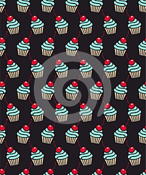 Cupcake seamless pattern