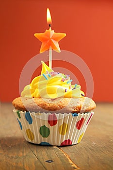 Cupcake with star candle