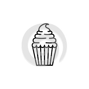 Cupcake sweet and candies icon line