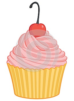 Cupcake Sweet Cherry Muffin Pastry Cartoon