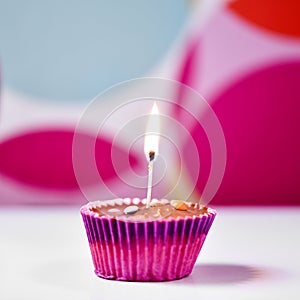 Cupcake topped with a lighted match