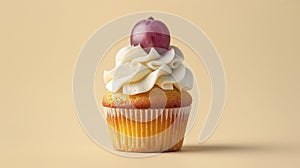 The cupcake with grape topping.AI generated image