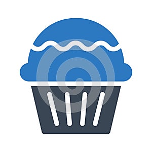 Cupcake vector glyph color icon