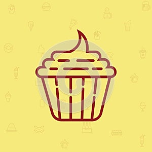 Cupcake. Vector illustration decorative design