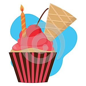 cupcake. Vector illustration decorative design