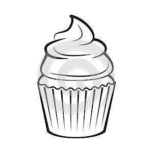 Cupcake. Vector Illustration Isolated On White