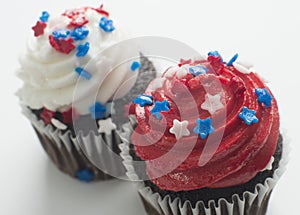 Cupcakes celebrating America holiday