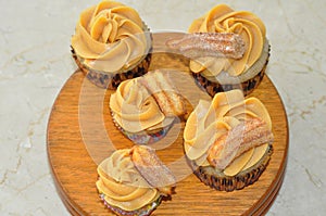 Cupcakes with Churros on Top