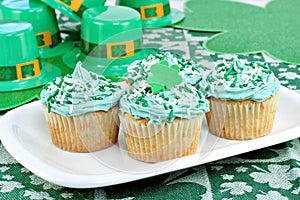 Cupcakes in a Festive St. Patrick's Day Setting