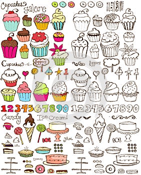 Cupcakes Galore Hand Drawn Vector Collection