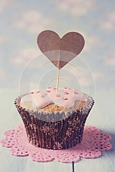 Cupcakes with heart cakepick