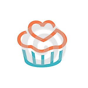Cupcakes icon, logo element. Clean and simple icon logo template, suitable for a bakery business, cafe, restaurant, studio, team,