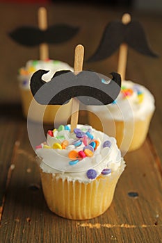 Cupcakes with moustaches