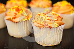 Cupcakes with Orange Icing