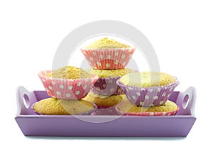 Cupcakes on a serving plate