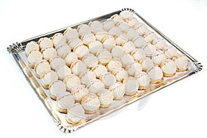 Cupcakes in a tray on white background