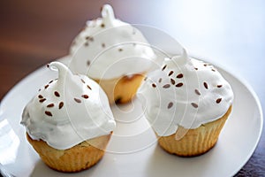 Cupcakes with white cream