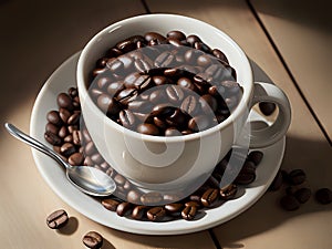A Cupful of Roasted Coffee Beans photo