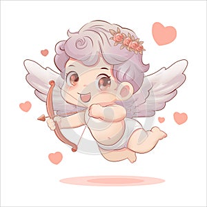 Cupid Baby Character Mascot Isolate