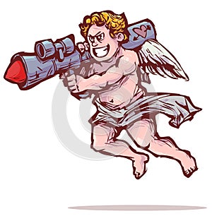 Cupid with bazooka photo