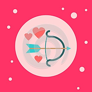 Cupid Bow Icon On Pink Background