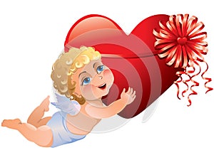 Cupid brings heart