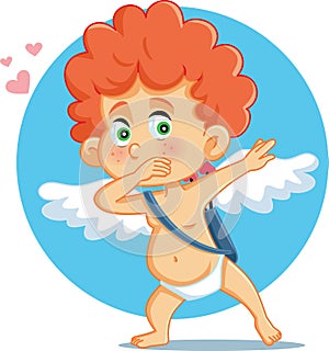 Cupid Dabbing Vector Cartoon Illustration